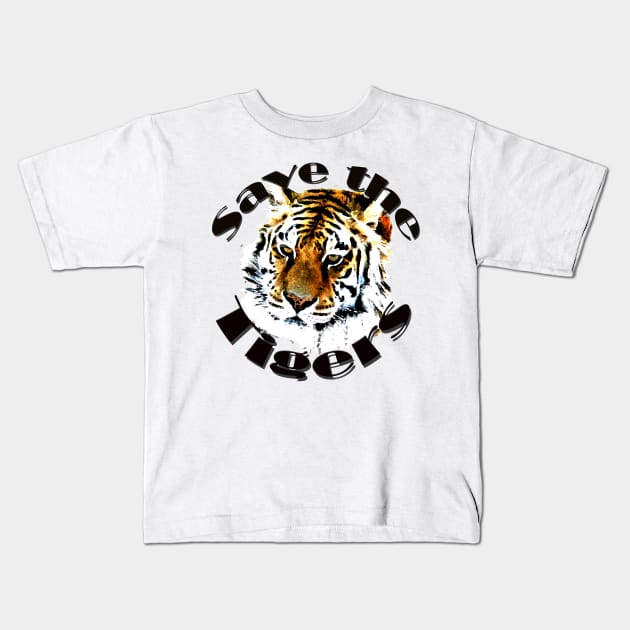 Save the Tigers Kids T-Shirt by Ginny Luttrell